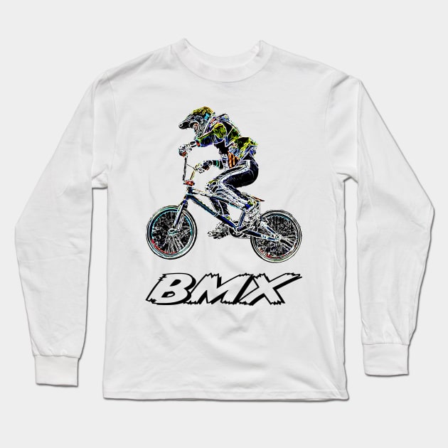 bmx Long Sleeve T-Shirt by rickylabellevie